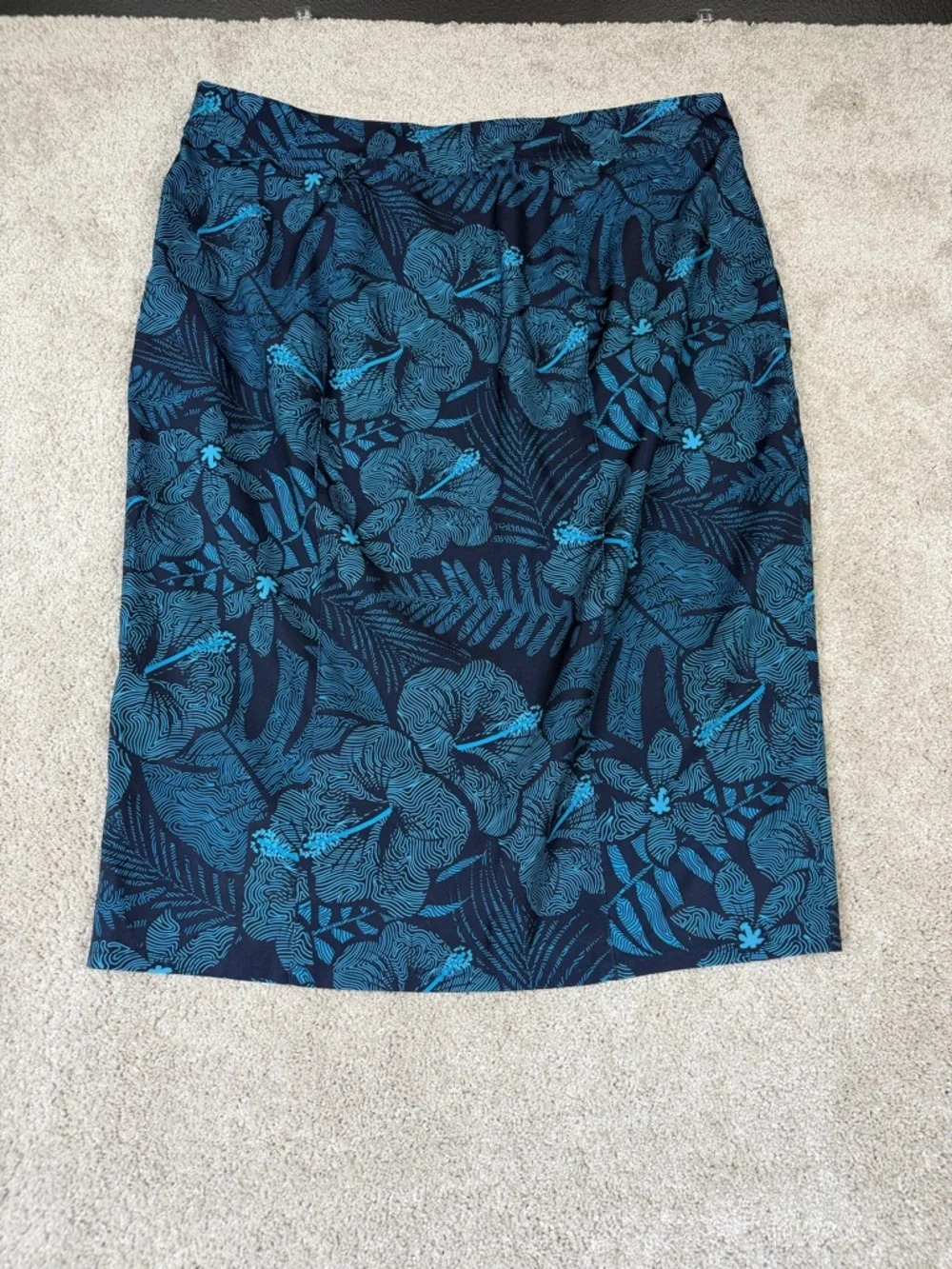 RipSkirt Hawaii Women’s Skirt Wrap Pockets Blue Teal Floral Size Large L - Picture 7 of 8
